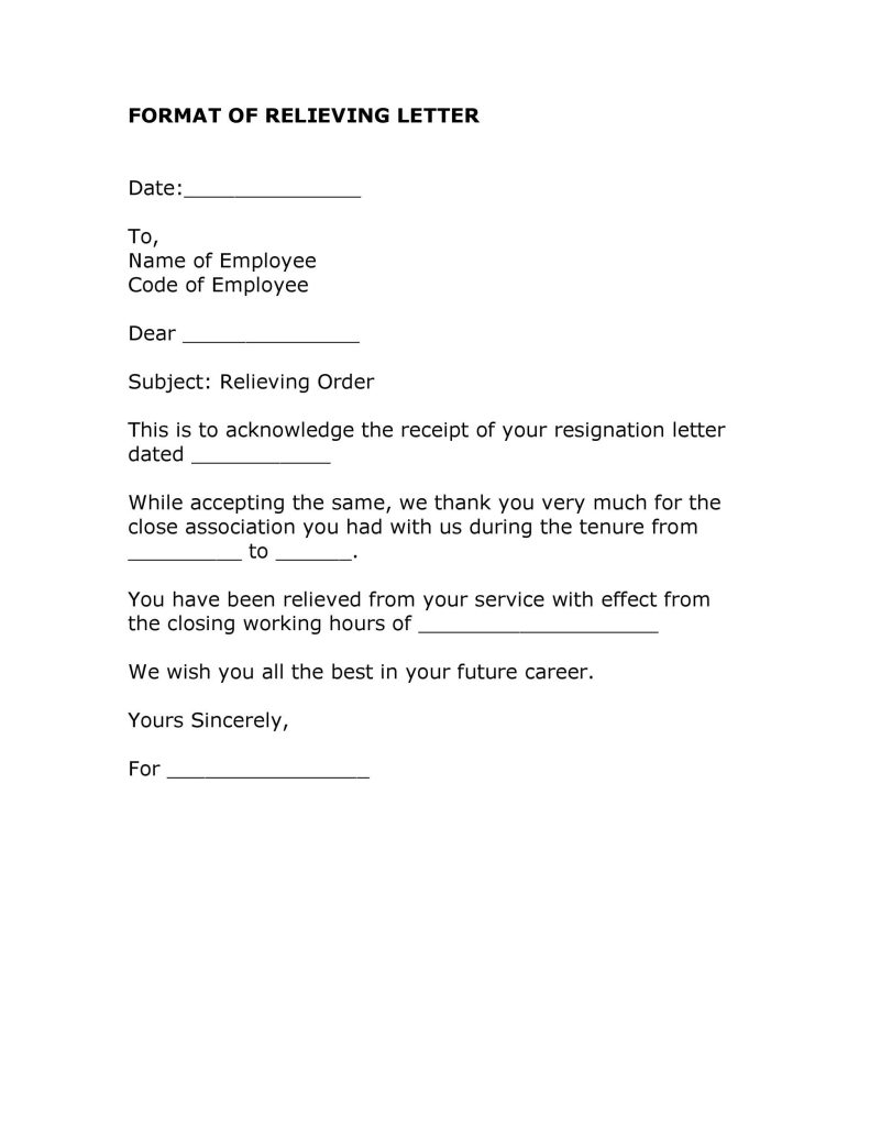 Everything You Need to Know about Relieving Letters